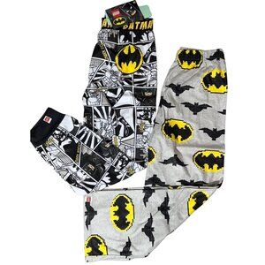 Lego Batman pajama PJ lounge pants 2 pair size 8 NWT gray black yellow comic